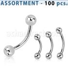 blk18a surtido piercings pack 100 bananas ceja acero quirurgico bolas 3mm venta