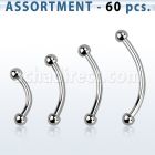 blk18c surtido piercings pack 60 bananas ceja acero quirurgico 1mm bolas 2mm distribuidor