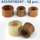 blk215 surtido piercings 12 dilataciones tunel doble flare madera teca cocodrilo venta