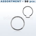 blk221c surtido piercings 50 aros segmento acero quirurgico mayorista