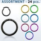 blk222c surtido piercings 24 aros segmento acero quirurgico pvd distribuidor