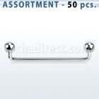 blk227 surtido piercings 50 barbells superficiales industriales variados 90 grados bolas 5mm venta