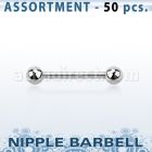 blk229a surtido piercings 50 surtidas barbells pezon acero quirurgico bolas 4mm distribuidor mayorista