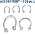 blk22a surtido piercings 100 barbells circulares ceja acero quirurgico bolas 3mm venta