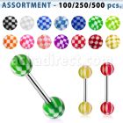 blk365 surtido piercings surtido barbells lengua acero quirurgico bolas acrilicas cuadros 6mm 16mm venta