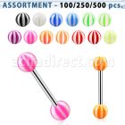 blk366 surtido piercings surtido barbells lengua acero quirurgico bolas acrilicas pelota playa 6mm 16mm al por mayor