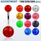 blk370 surtido piercings surtido piercings ombligo acero quirurgico bolas glitter 5 8mm 10mm venta