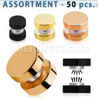 blk413 surtido piercings 50 plugs falsos magneticos acero quirurgico anodizado anillos goma distribuidor