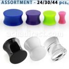 blk441 surtido piercings 44 24 dilataciones plug doble flare acrilico colores solidos mayorista