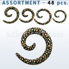blk443 surtido piercings 48 expansores espiral acrilicos piel serpiente venta