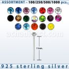 blk455 surtido por mayorpiercing nariz doblar tu mismo plata esterlina 925 0 6mm cristal redondo 1 5mm al por mayor