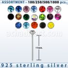 blk457 surtido por mayorpiercing nariz doblar tu mismo plata esterlina 925 0 6mm cristal redondo 2mm mayorista