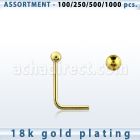 blk461 surtido por mayorpiercing nariz l plata esterlina 925 oro 18 kts 0 6mm bola 1 5mm mayorista