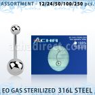 blk472 surtido piercigs surtido 250 50 piercings esterilizados piercing ombligo acero quirurgico 316l bolas acero liso al por mayor