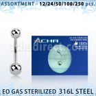 blk473 surtido piercings surtido 250 50 piercings esterilizados piercings ombligo acero quirurgico 316l bolas acero liso al por mayor