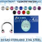 blk487 eo gas sterilized piercing: surgical steel circular barbell 3mm