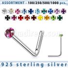 blk498 surtido por mayorpiercing nariz l plata esterlina 925 0 6mm cristal redondo 1 5mm venta