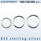 blk515 surtido piercings 100 aros continuos plata 925 distribuidor mayorista