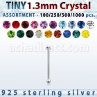 blk530 surtido por mayor piercings nariz plata piercings nariz hueso plata esterlina 925 0 6mm cristal redondo 1 25mm mayorista