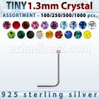 blk532 surtido por mayorpiercing nariz l plata esterlina 925 0 6mm cristal redondo 1 25mm distribuidor mayorista