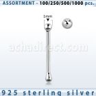 blk559 surtido por mayor piercings nariz plata piercings nariz hueso plata esterlina 925 0 6mm bola 1mm distribuidor mayorista