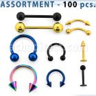 blk89 surtido piercings 100 piercings basicos acero quirurgico anodizado al por mayor