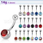 bn1cg piercing ombligo acero quirurgico bola joya bisel 8mm bola acero liso 5mm al por mayor