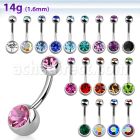 bn2cg piercing ombligo acero quirurgico bola 8mm otra 5mm joya bisel al por mayor