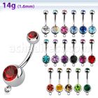 bn2cgh piercing ombligo acero quirurgico bola joya bisel 8mm 5mm gancho conectar s mayorista