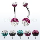 bn2frge piercing ombligo acero quirurgico bolas multi cristal ferido 5 8mm colores venta