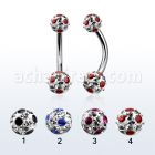 bn2frsa piercing ombligo acero quirurgico bolas 5mm 6mm multi cristal ferido puntos distribuidor