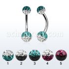 bn2frse piercing ombligo acero quirurgico bolas 5mm 6mm multi cristal ferido colores al por mayor
