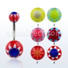 bndxe piercing ombligo acero quirurgico bolas acrilicas flor multi color 5 8mm 10mm distribuidor mayorista