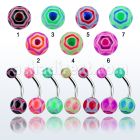 bndxf piercing ombligo acero quirurgico bolas acrilicas telarana multicolor 5 8mm 10mm distribuidor mayorista