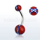 bndxs piercing ombligo acero quirurgico bolas acrilicas 5 8mm bandera confederada 10mm distribuidor mayorista