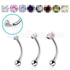 bneczin steel banana prong set cz plain ball internal