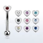 bnehrc banana ceja acero quirurgico corazon cristal centro lado bola 2 5mm 8mm distribuidor