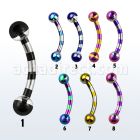 bnemt banana ceja acero quirurgico pvd rayas cebra bolas 3mm 8mm venta