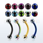 bnetc3 banana ceja acero quirurgico anodizado bolas multi joya 3mm distribuidor mayorista