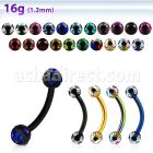 bnetc3 banana ceja acero quirurgico anodizado bolas multi joya 3mm distribuidor mayorista