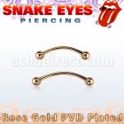 bnettbl piercing banana ojo serpiente acero 316l pvd oro rosa bolas 3mm distribuidor