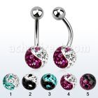 bnfr8y piercing ombligo acero quirurgico bola acero 5mm bola multi cristal ferido 8mm ying yang distribuidor