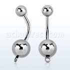 bngh piercing ombligo acero quirurgico bolas acero liso 8mm 5mm gancho conectar las partes s distribuidor