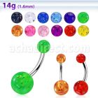 bngt piercing ombligo acero quirurgico bolas acrilicas glitter 5mm 8mm 10mm venta