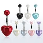 bnhrpe piercing ombligo acero quirurgico corazon perla falsa bola 5mm perla falsa 10mm distribuidor mayorista