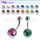 bnmtj15j piercing ombligo acero quirurgico media bola acero 10mm cristal ferido bola joya bisel 5mm 8mm 14mm distribuidor mayorista
