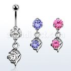 bnrz10 piercing ombligo acero quirurgico zirconia 8mm colgante delfin zirconia 38 10mm mayorista