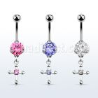 bnrz14s piercing ombligo acero quirurgico zirconia 8mm colgante cruz zirconia centro 38 10mm al por mayor