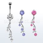 bnrz359 piercing ombligo acero quirurgico zirconia 8mm colgante vid zirconia 38 10mm distribuidor