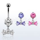bnrz408 piercing ombligo acero quirurgico zirconia 8mm colgante arco zirconia 38 10mm mayorista